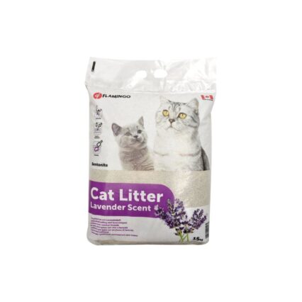 NISIP CLUMPING PENTRU PISICI FLAMINGO LAVANDA 15KG