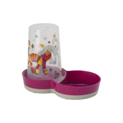 DISPENSER AUTOMAT HRANA SI APA PENTRU PISICI FRIENDS FOREVER PINK 1,5L