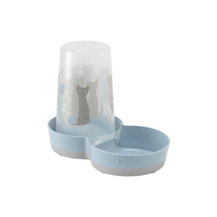 DISPENSER AUTOMAT HRANA SI APA PENTRU PISICI MAASAI GREY/BLUE FLAMINGO 1.5L