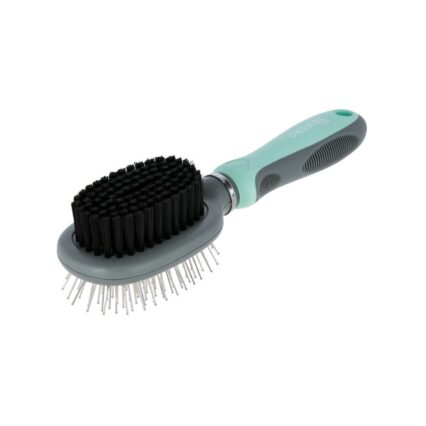 PERIE DUBLA PENTRU CAINI KERBL 21x6CM TURQUOISE/GREY