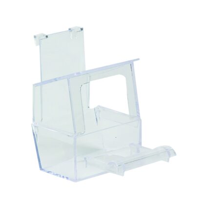 HRANITOARE/ADAPATOARE CU TREAPTA PENTRU PASARI EXOTICE TRANSPARENTA FLAMINGO  6x7x9CM