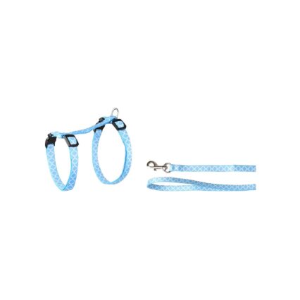SET HAM+LESA PENTRU PISICA FLAMINGO AMSI BLUE 20-35CMx10MM