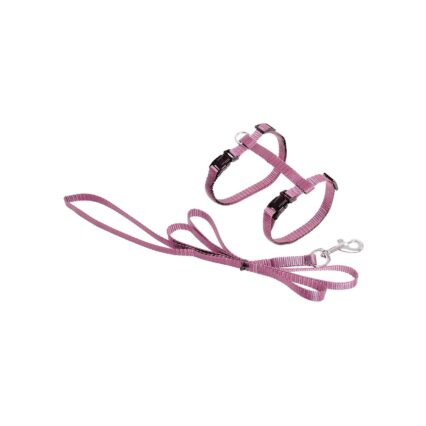 SET HAM+LESA PENTRU PISICA FLAMINGO ZIGGI PINK 22-36CMx10MM