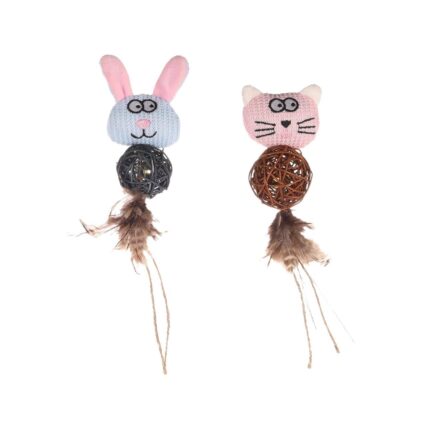 JUCARIE PENTRU PISICI FLAMINGO CHAYENNE CLOPOTEL SI CATNIP 27x7.2CM