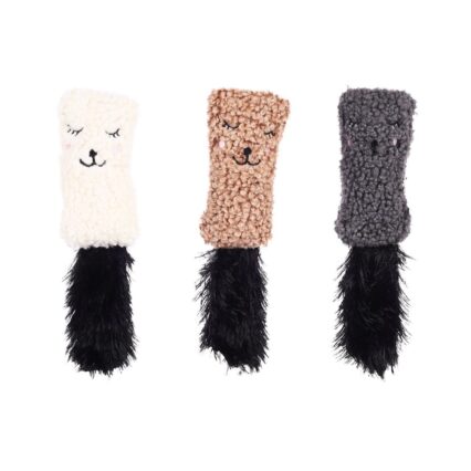 JUCARIE PENTRU PISICI FLAMINGO PERNA SUAVA CU FULG SI CATNIP CULORI MULTIPLE 5x3,5x20 CM