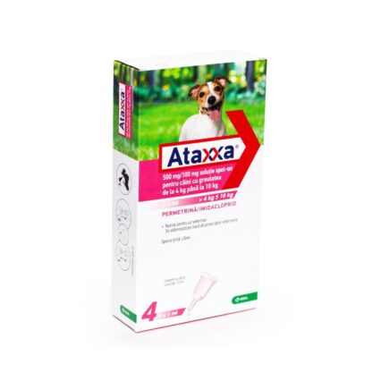 ANTIPARAZITAR EXTERN PENTRU CAINI ATAXXA 100 (4-10 KG)*4 PIPx1,0 ML