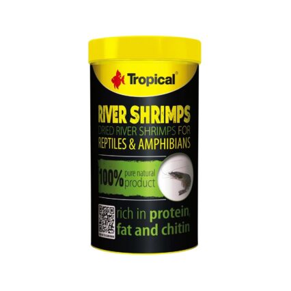 HRANA PENTRU REPTILE SI AMFIBIENI TROPICAL DRIED RIVER SHRIMPS 250 ML/40 G