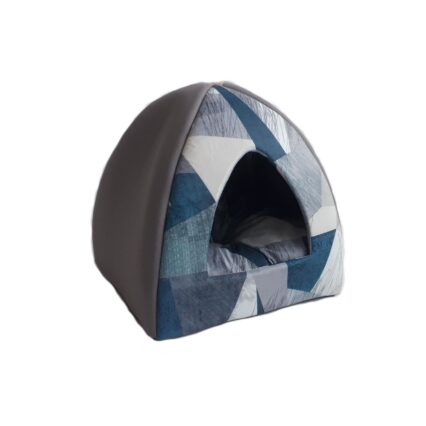 CULCUS TEXTIL PENTRU CAINI SI PISICI IGLU VEGA L GEO BLUE 43x43x38 CM