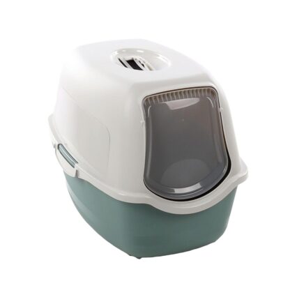 LITIERA PENTRU PISICI FLAMINGO LEXIE L GREEN/WHITE 39x56x39.5(h)cm