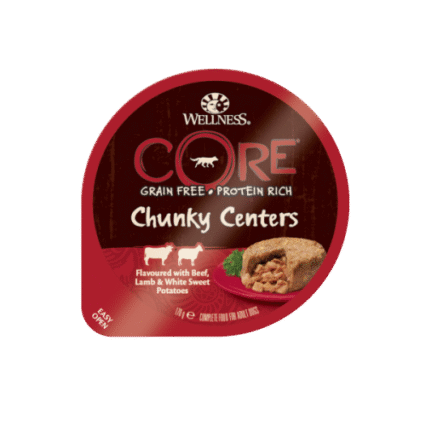 Hrana umeda pentru caini Wellness Core Chunky cu vita miel si cartof dulce 170 g