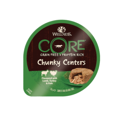Hrana umeda pentru caini Wellness Core Chunky cu miel curcan si varza kale 170 g