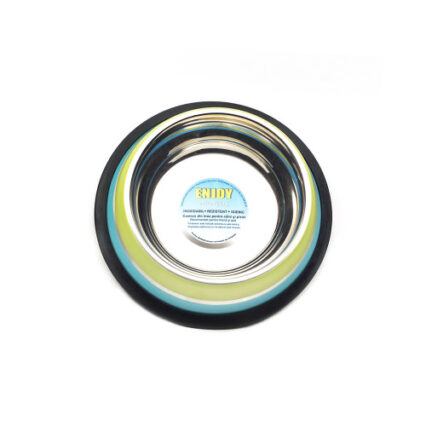 Castron antiderapant din inox pentru caini Enjoy Green Aqua 0.45l