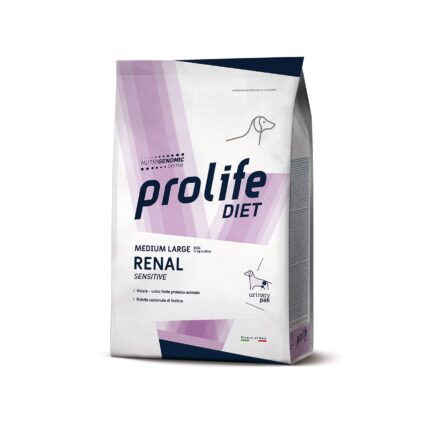 DIETA VETERINARA USCATA PROLIFE RENAL SENSIBIL PENTRU CAINI DE TALIE MEDIE/MARE 8 KG