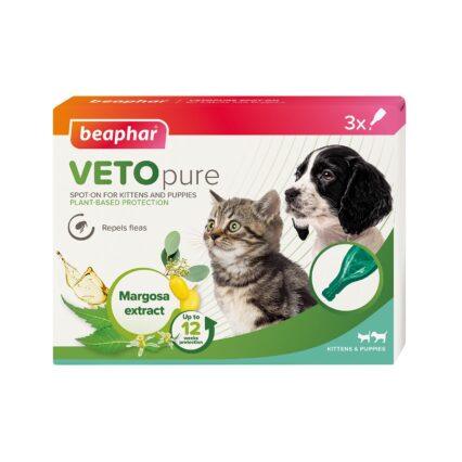 BEAPHAR VETOPURE SPOT-ON PIPETE ANTIPARAZITARE PENTRU PISOI SI CATELUSI (3PIP/CUT)