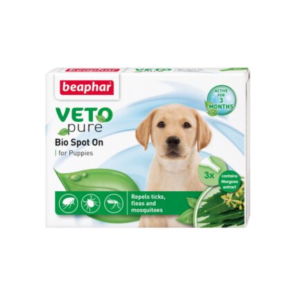 BEAPHAR VETOPURE BIO SPOT-ON PIPETE ANTIPARAZITARE PENTRU CATELUSI (3PIP/CUT)