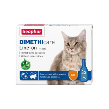 PIPETA ANTIPARAZITARA DIMETHICARE LINE-ON PENTRU PISICI BEAPHAR 3PIPx1ML
