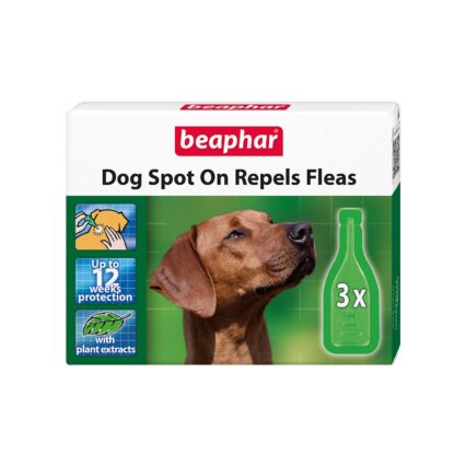 PIPETA ANTIPARAZITARA PENTRU CAINI BEAPHAR SPOT ON REPELS FLEAS 3PIP/CUT