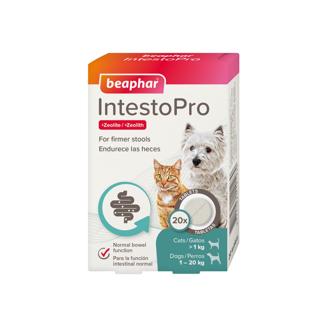 TABLETE DIGESTIVE PENTRU CAINI SI PISICI BEAPHAR INTESTOPRO S 20TB/CUT