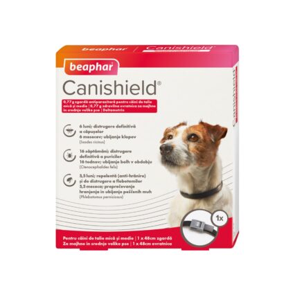 ZAGRDA ANTIPARAZITARA PENTRU CAINI CANISHIELD S/M BEAPHAR 48CM