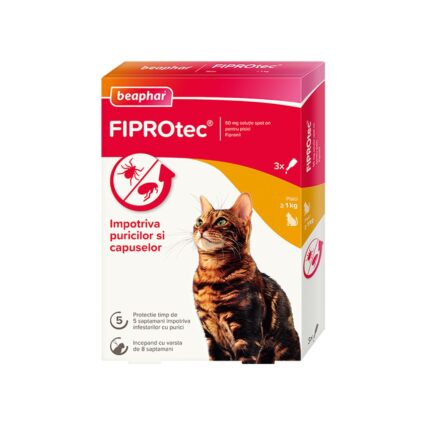 PIPETA ANTIPARAZITARA PENTRU PISICI FIPROTEC BEAPHAR >1KG (3PIPx0.5ML/CUT)