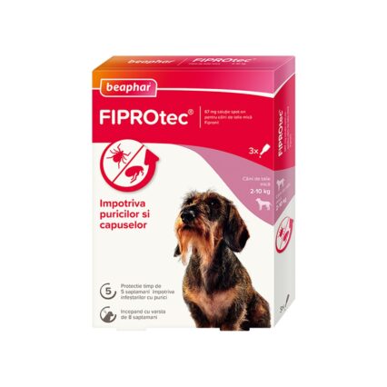 PIPETA ANTIPARAZITARA PENTRU CAINI FIPROTEC BEAPHAR S 2-10KG (3PIPx0.67ML/CUT)