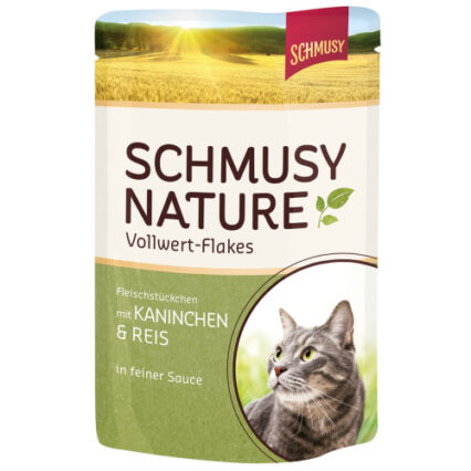 Hrana umeda pentru pisici Schmusy Nature cu iepure si orez 100 g