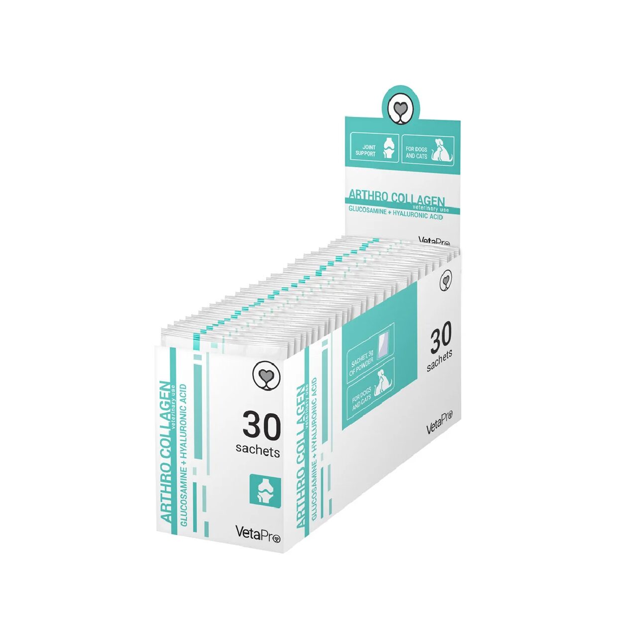 VETAPRO ARTHROCOLLAGEN PLICURI 30x3G/CUT SUPORT ARTICULATII SI CARTILAJE CAINI SI PISICI