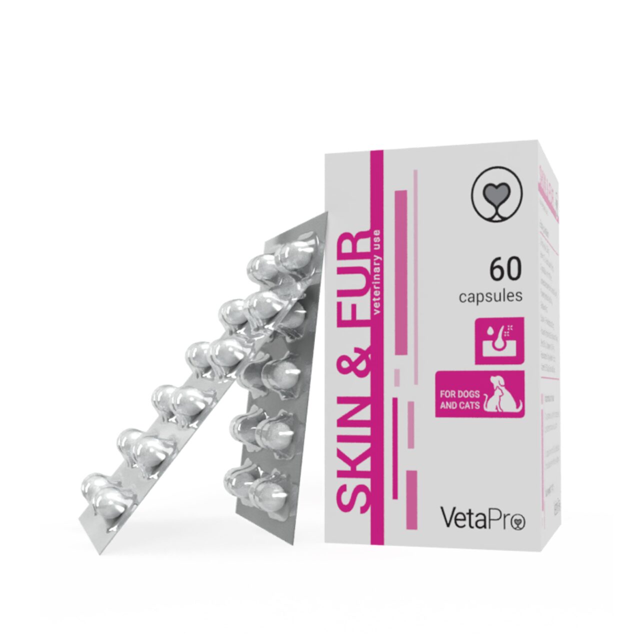 VETAPRO SKIN&FUR 60CAPS/CUT SANATATEA PIELII SI BLANII LA CAINI SI PISICI