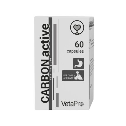 VETAPRO CARBON ACTIVE 500MG 60CAP/CUT SUPORT GASTROINTESTINAL CAINI SI PISICI