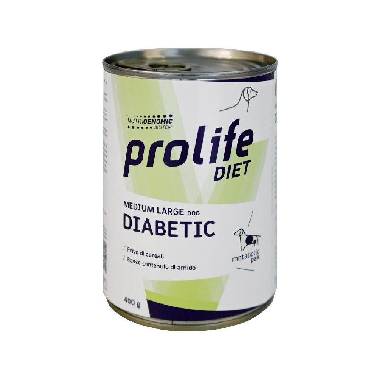 DIETA VETERINARA UMEDA PROLIFE DIABETIC PENTRU CAINI DE TALIE MEDIE/MARE CONSERVA 400G