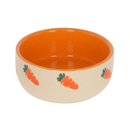 KERBL BOL CERAMIC ROZATOARE MODEL MORCOVI 250ML FI=11.5CM