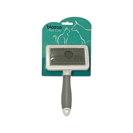 BIOZOO PERIE CURBATA CU DINTI INOXIDABILI CAINI SI PISICI L 20x11.5CM