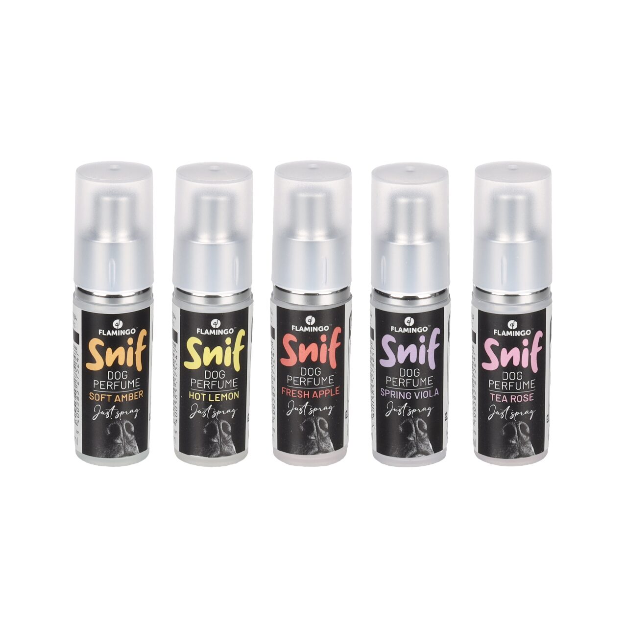 FLAMINGO PARFUM PENTRU CAINI RAIKA SNIF SPRAY 9ML - DISPLAY 5 AROME x 3
