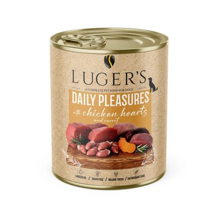 LUGER'S HRANA UMEDA CONSERVA CAINI CU INIMI DE PUI & MORCOV 800G