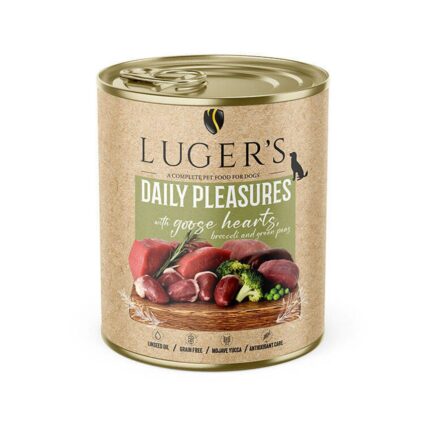 LUGER'S HRANA UMEDA CONSERVA CAINI CU INIMI DE GASCA & BROCCOLI 800G