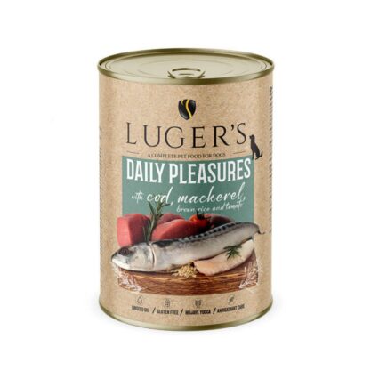 LUGER'S HRANA UMEDA CONSERVA CAINI CU COD & MACROU 400G