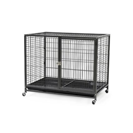 CUSCA METALICA PENTRU CAINI CU ROTI 95x57x 86(h)cm