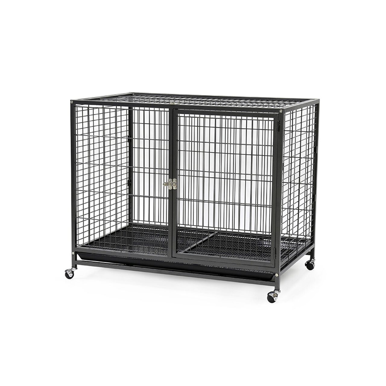 CUSCA METALICA PENTRU CAINI CU ROTI 95x57x 86(h)cm