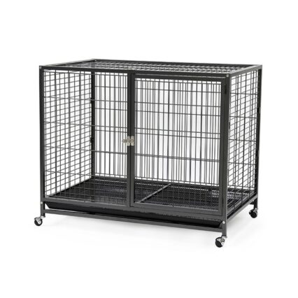 CUSCA METALICA PENTRU CAINI CU ROTI 109x70x89(h)cm