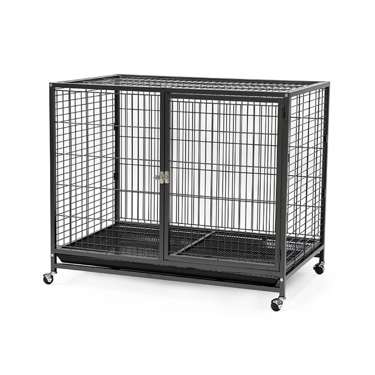 CUSCA METALICA PENTRU CAINI CU ROTI 109x70x89(h)cm