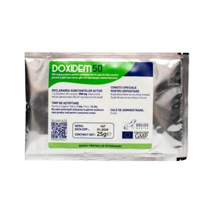 DOXIDEM 50 ANTIINFECTIOS PULBERE ORALA PASARI SI PORCI 25G