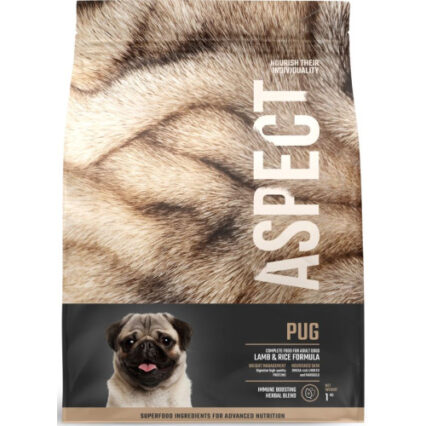 Hrana uscata pentru caini Aspect Pug cu Miel si Orez 1 kg