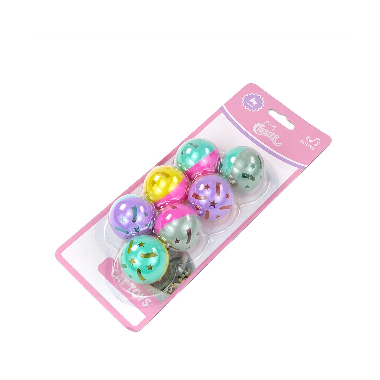 JUCARIE SET 7 MINGI PLASTIC CU CLOPOTEL 4CM