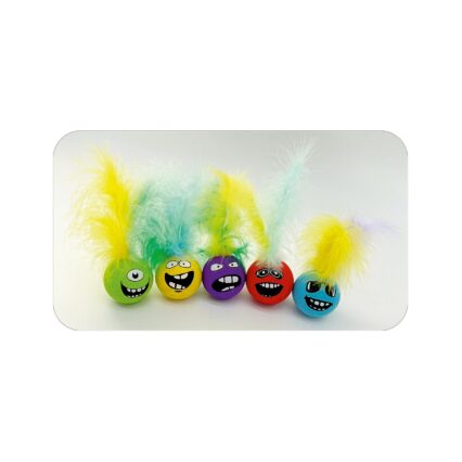 JUCARIE PENTRU PISICI MINGE SPONGE CU FULG 5CM