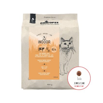 HRANA USCATA PENTRU PISICI SUPER PREMIUM CHICOPEE CNL ADULT INDOOR BEEF 400G