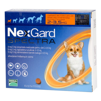 Nexgard Spectra Dog XS (2-3.5kg) 9,37 mg/1,875 mg x 3 tablete