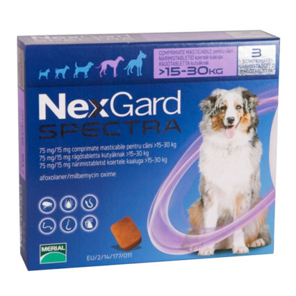 Nexgard Spectra Dog L (15-30kg) 75 mg/15 mg x 3 tablete