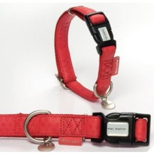 Zgarda caini Macleather Rosu 20 mm