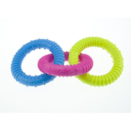 Jucarie pentru caini inele colorate Enjoy 16 cm