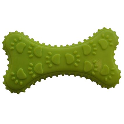 JUCARIE PENTRU CAINI  OS CAUCIUC VERDE CU LABUTE